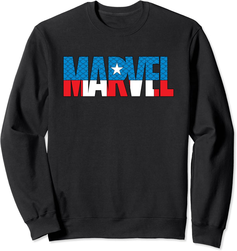 Marvel Brick Logo in Captain America Colors Sweatshirt