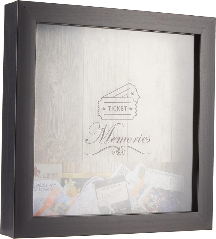 Lawrence Frames Black Shadow Box Tickethalter, 25,4 x 25,4 cm Schwarz, Schwarz