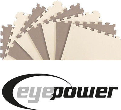 eyepower 3.2qm Profi Fitnessmatte Dicke 2cm - 8er Set 63x63cm Trainingsmatte - Bodenschutzmatte für