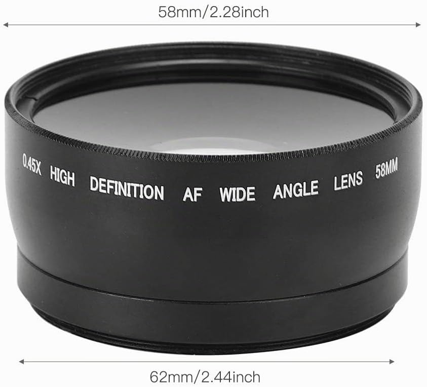 58mm Kamera Weitwinkelobjektiv, 0,45X Weitwinkel Makroobjektiv Universal für Canon für Nikon für Son