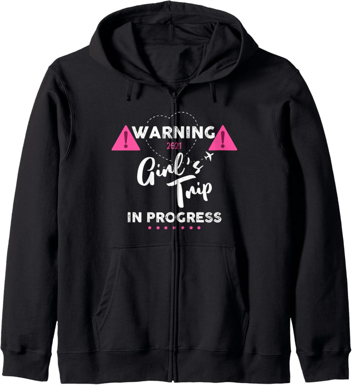 Warning Girls Trip In Progress Vacation Party Kapuzenjacke