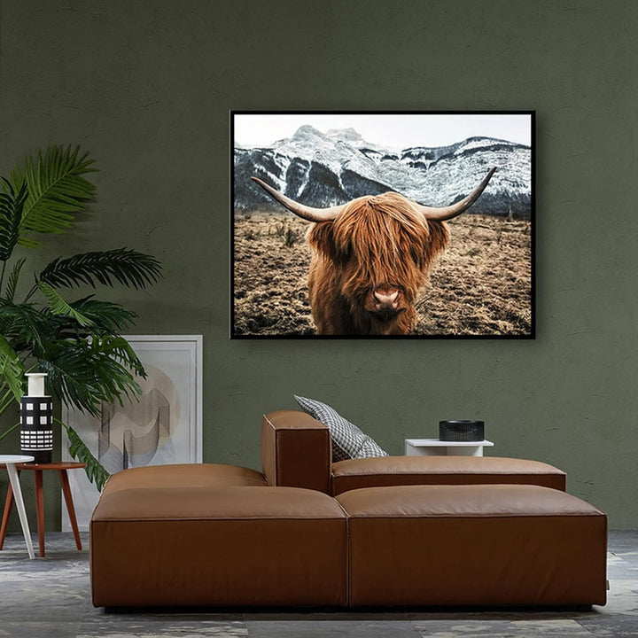 LXTOPN Bilder Highland Cow Schottisches Hochlandrind Poster - Modern Leinwandbild 50x70cm Schlafzimm