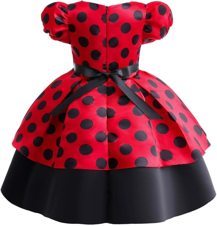 Lito Angels Marienkäfer Gepunktetes Heldenmädchen Kleid Kostüm Verkleidung Kinder Mädchen Grösse 2-1