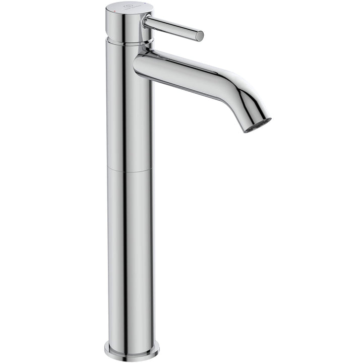 Ideal Standard BC194AA Ceraline Waschtischarmatur verlängerter Sockel mit Zugknopf-Ablaufgarnitur, C