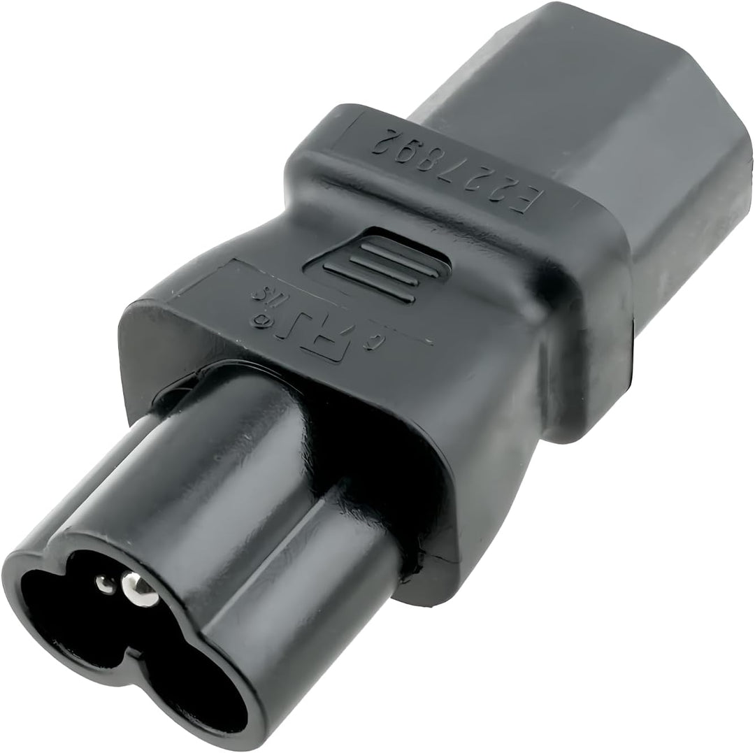 DINIC Stromadapter, Netzadapter C13 Kaltgerätestecker auf C6 Buchse, Adapter (3 Stück, schwarz) 3 St
