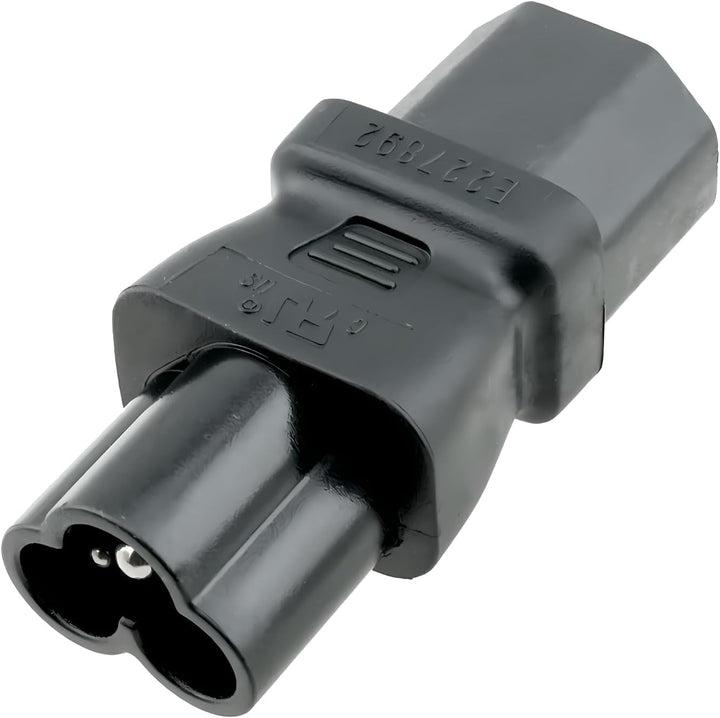 DINIC Stromadapter, Netzadapter C13 Kaltgerätestecker auf C6 Buchse, Adapter (3 Stück, schwarz) 3 St