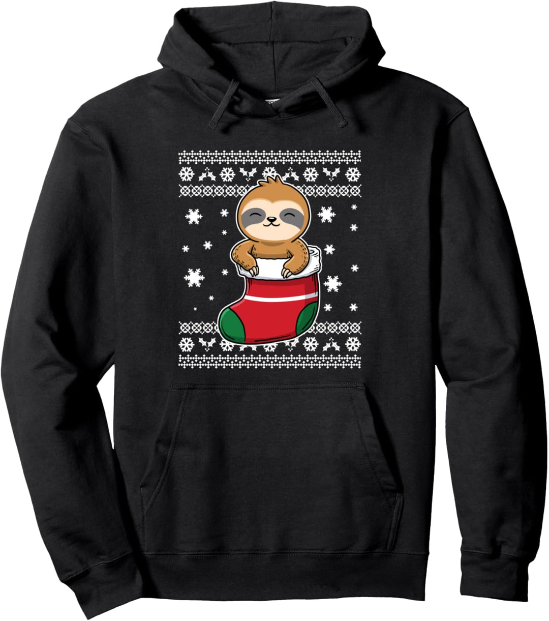 Faultier Ugly Christmas Sweater Pullover Hoodie