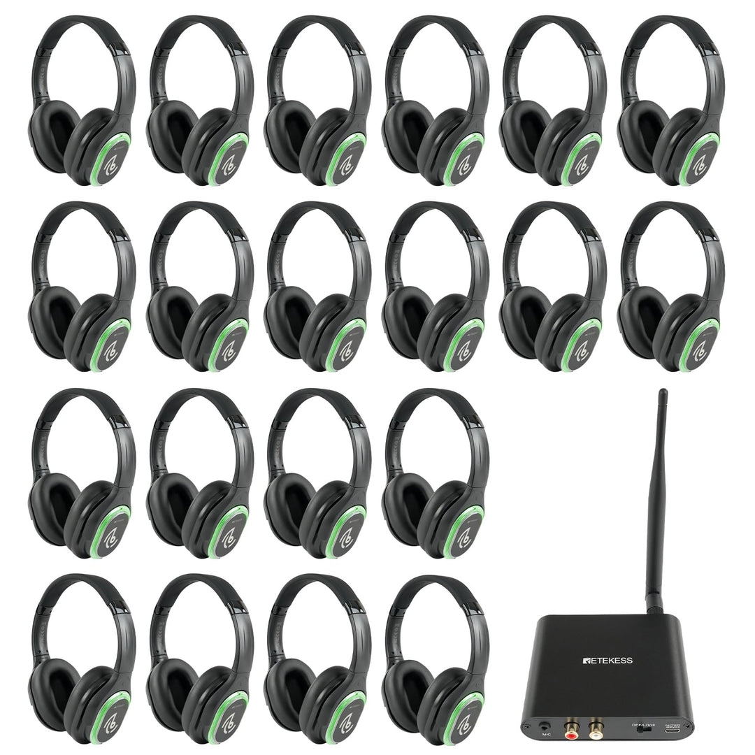 Retekess TA004 Silent Disco Kabelloser Kopfhörer, 3 Kanäle optional, HiFi-Stereo-Audio-Receiver-Kopf