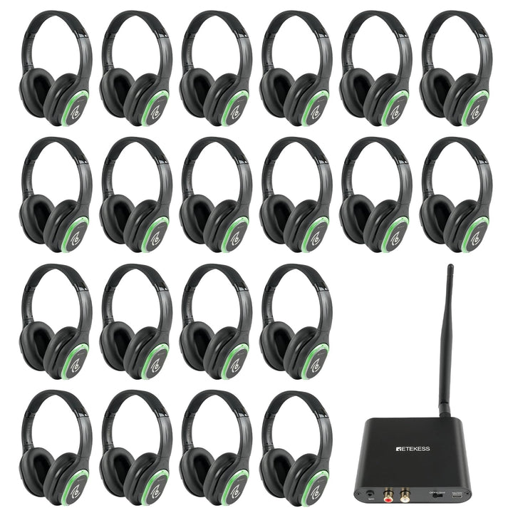 Retekess TA004 Silent Disco Kabelloser Kopfhörer, 3 Kanäle optional, HiFi-Stereo-Audio-Receiver-Kopf
