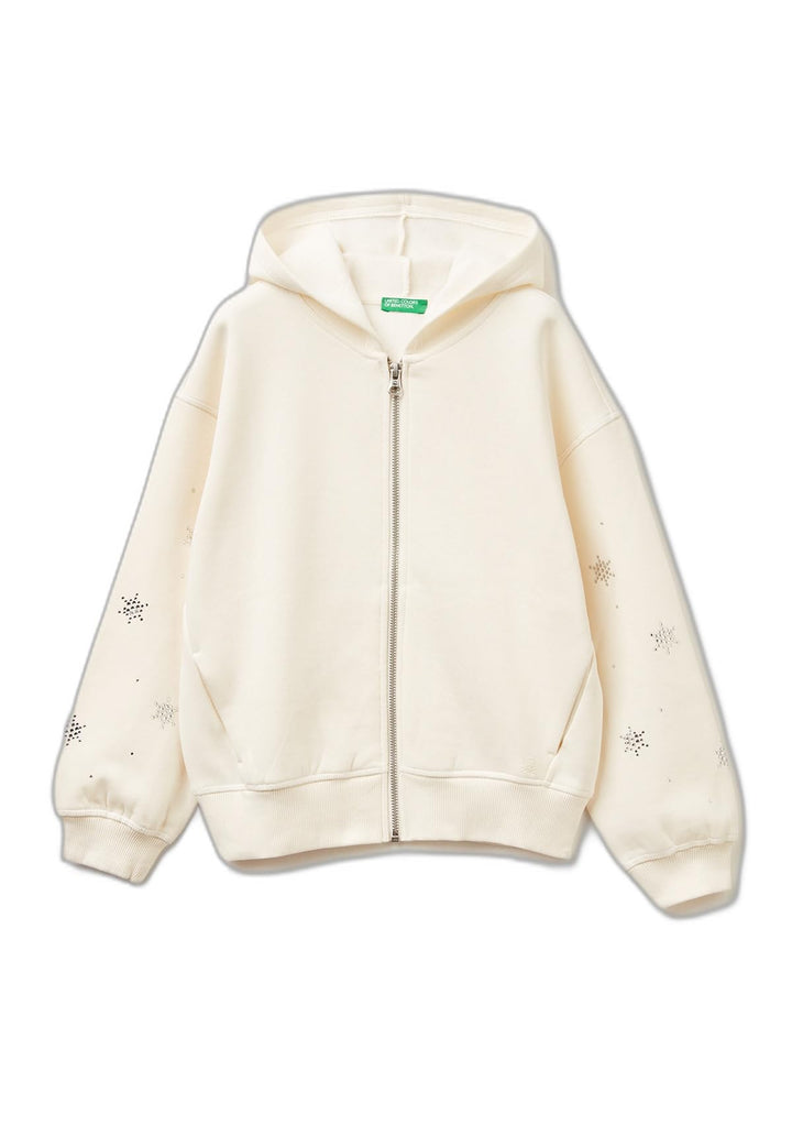United Colors of Benetton Mädchen Giacca C/CAPP M/L 3j73c505r Strickjacke 160 Weiss, 160 Weiss