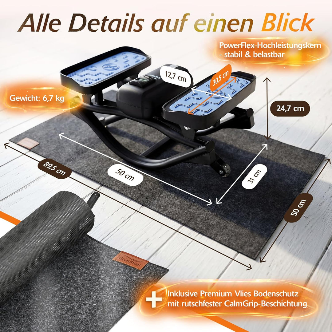 Mini Stepper Alternative - Rollslider - Fitnessgerät für zuhause - leise & gelenkschonend kompakt mi