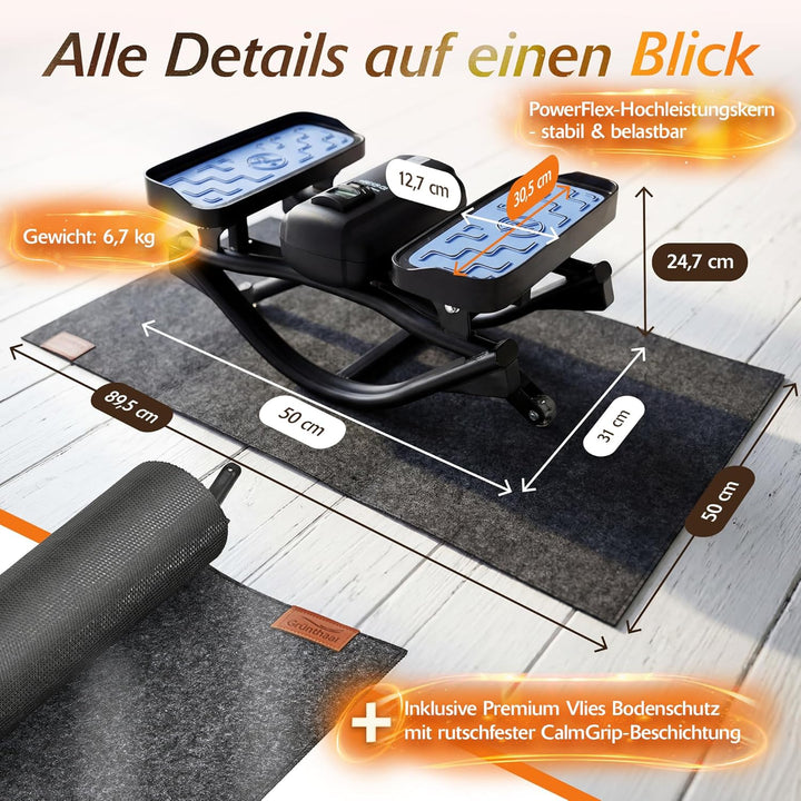 Mini Stepper Alternative - Rollslider - Fitnessgerät für zuhause - leise & gelenkschonend kompakt mi