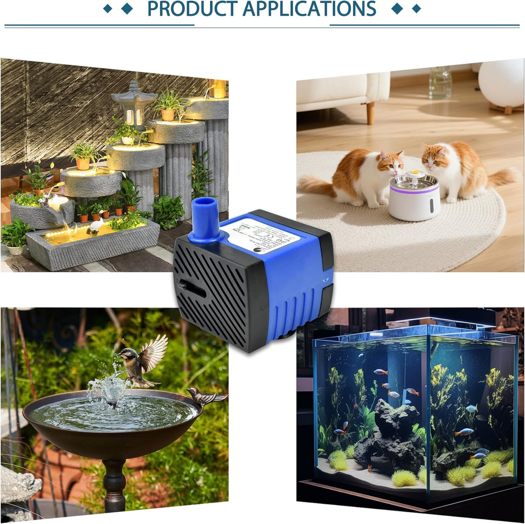 CHANCS AC 220V Wasserpumpe 2.5W 160L/H 42GPH hoher Aufzug 1.48ft kleine Tauchpumpe für Befeuchter, 2