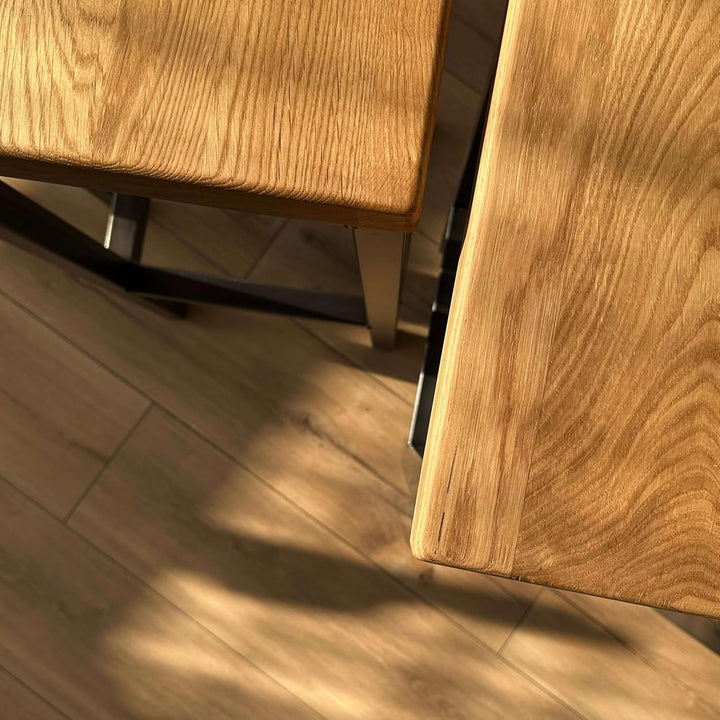 1 Original-BestLoft® Barhocker New York Handmade Industriedesign Loft Stahl Holz Eiche massiv (Hell