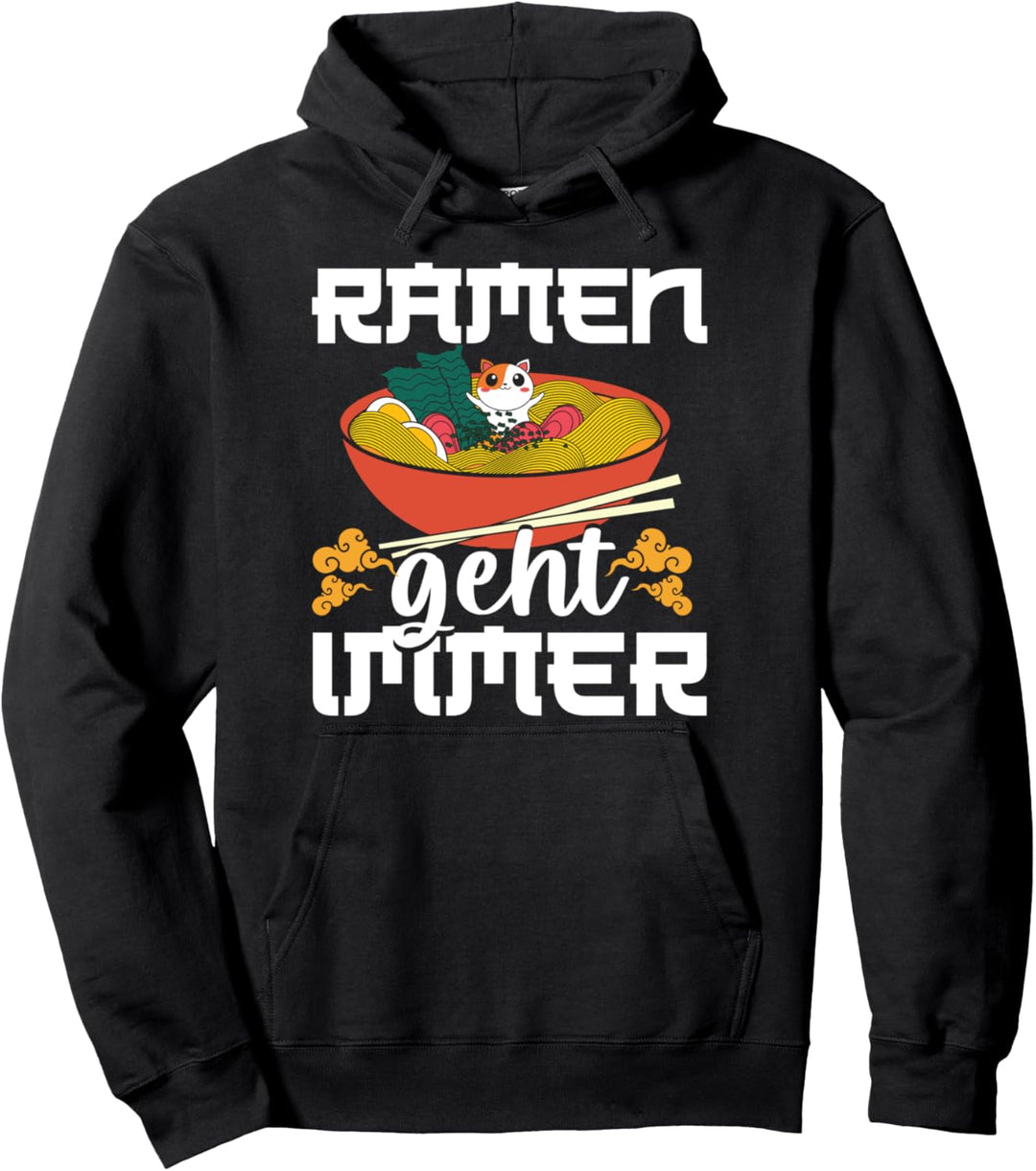 Japanische Ramen Nudeln Kawaii Anime Katze Lustiges Ramen Pullover Hoodie
