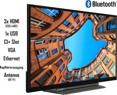 Toshiba 32LK3C63DAW 32 Zoll Fernseher/Smart TV (Full HD, HDR, Alexa Built-In, Triple-Tuner, Bluetoot