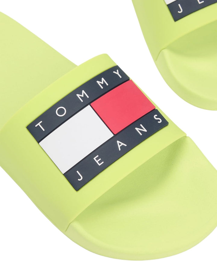 Tommy Jeans Herren Badeschuhe Pool Slide Essential Badelatschen 40 EU Green Lime Essence, 40 EU Gree