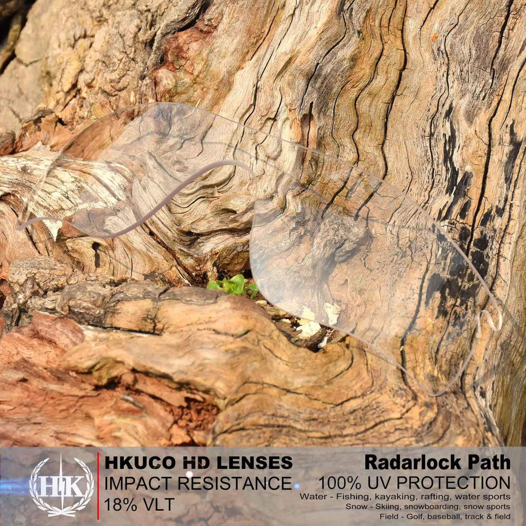 HKUCO Verstärken Ersatz-Brillengläser für Oakley RadarLock Path Schwarz/Transparent-Polarisiert+HD P