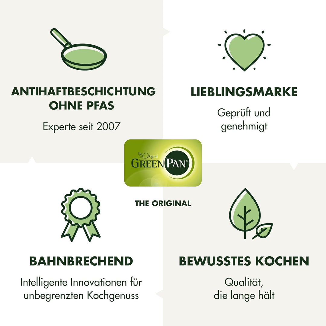 GreenPan Craft Hartanodisierte gesunde keramische Antihaft-Bratpfanne 20 cm, PFAS-frei, induktionsge