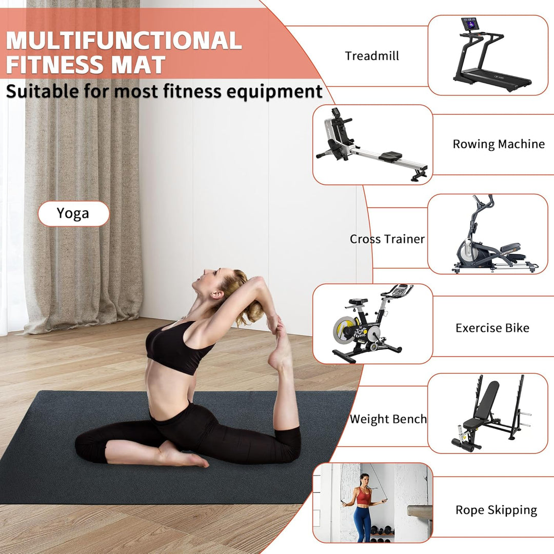 AKOZLIN Bodenschutzmatten, 6mm Hochdichte PVC-Bodenschutzmatten für Sportgeräte, Fitnessgeräte, Cros