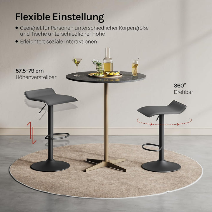 WOLTU Barhocker 4er Set, Höhenverstellbarer Barstuhl, 360° drehbarer Bistrohocker mit Fussstütze, au