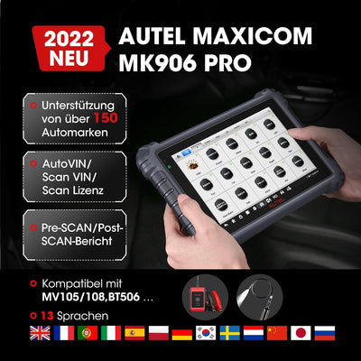 Autel Auto Diagnosegerät MaxiCOM MK906Pro OBD2 Scanner, Upgrade von MK908/MS906BT, Gleich wie MS906