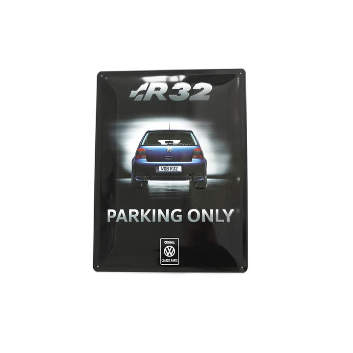 Volkswagen ZCP902996 Schild R32 Parking Only Metallschild Heckansicht 30x40cm Accessoires