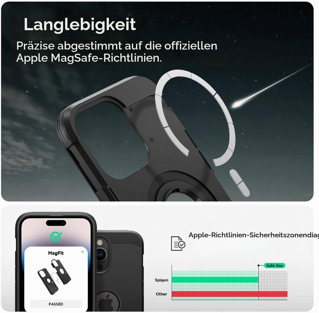 Spigen Tough Armor MagFit Hülle für iPhone 14 Pro Max -Schwarz, Schwarz