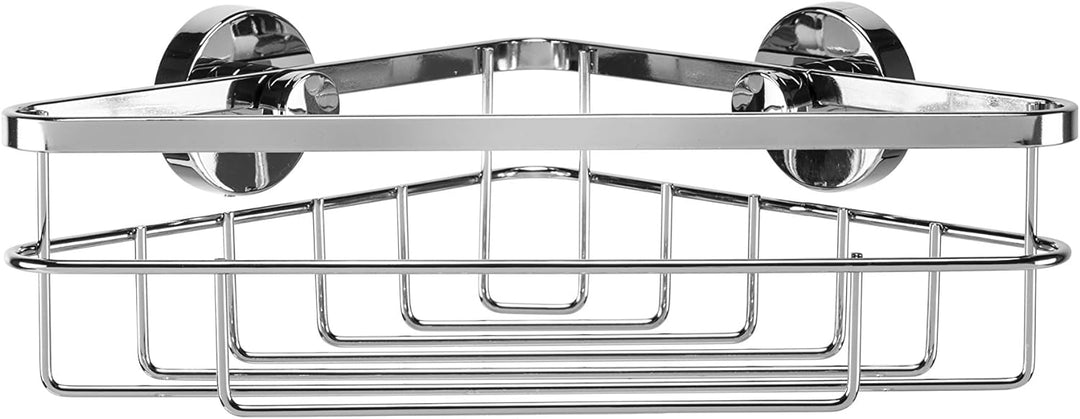 Croydex Brockham Flexi Fix Rost Corner Basket, Silber Eckkorb, Eckkorb