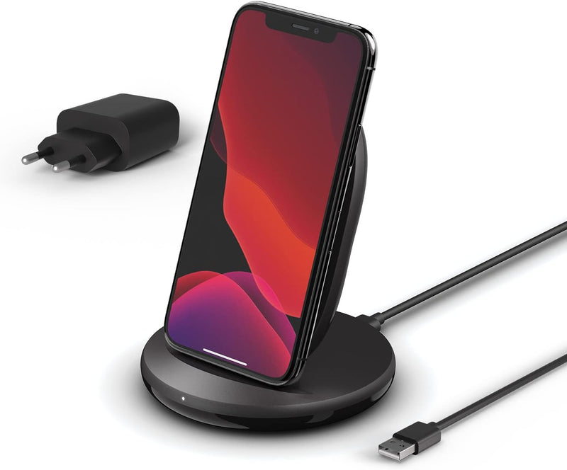 Belkin BoostCharge drahtloser Ladeständer, 15 W (Qi-Ladeständer zum schnellen drahtlosen Laden für G