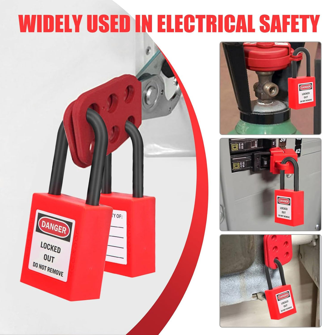 Lockout-Tagout-Schlösser 5 Sätze Lockout-Schloss 2 Schlüssel Pro Schloss Staubdichtes Nylon-Sicherhe