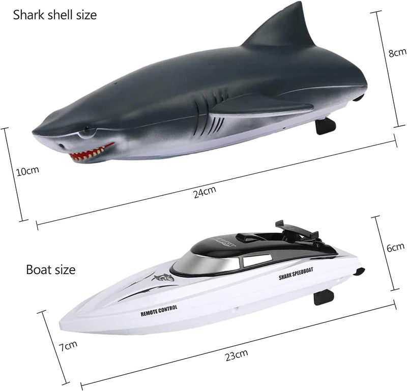 OBEST Ferngesteuertes Boot Hai, RC Shark Spielzeug 2 in 1, 2.4GHz Elektro , Kinder Electric Spielzeu