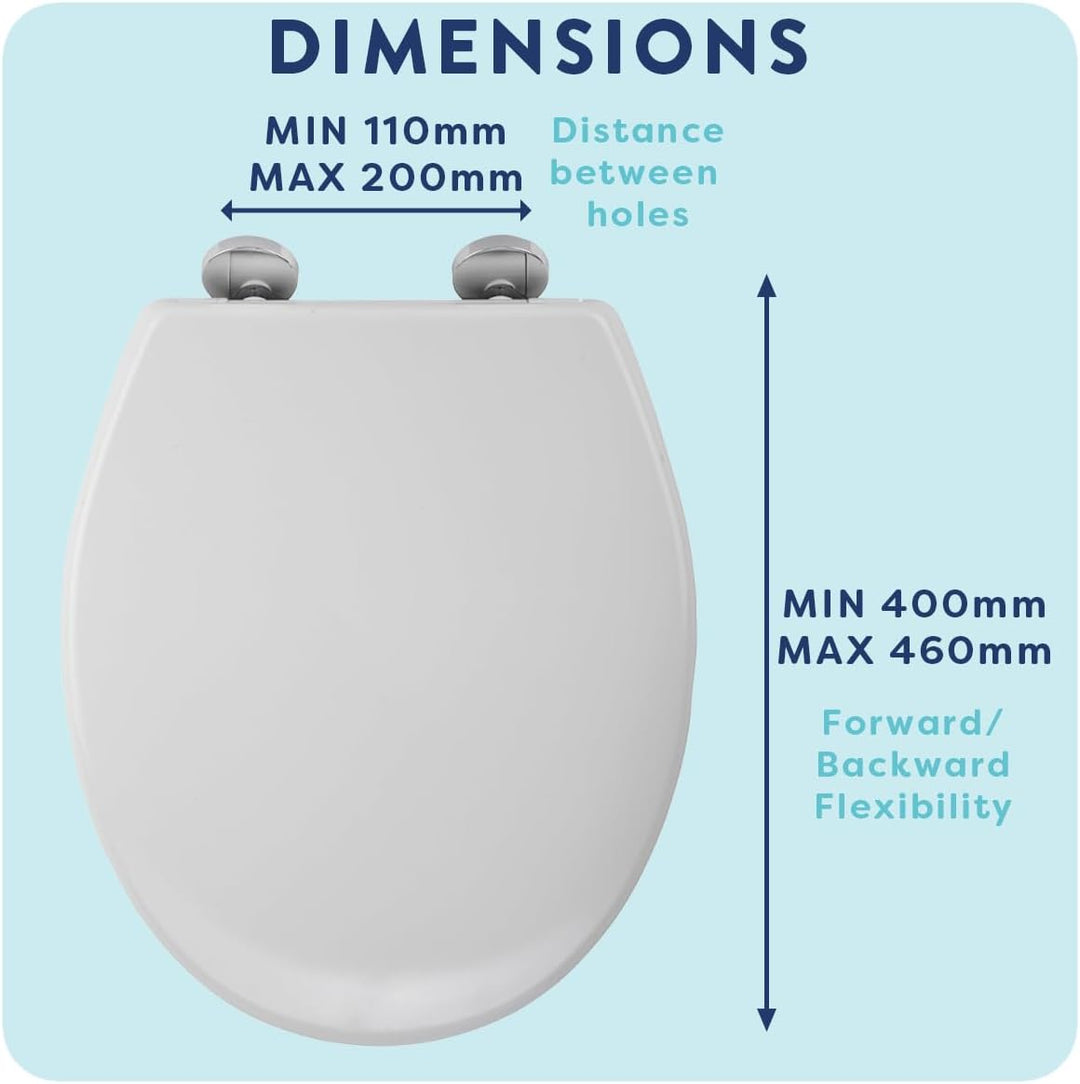 Croydex T.Seat SC Flex Fit WHT WL601722H, Kunststoff, weiss, 43 x 38 x 5 cm Standard Slow Close, Sta