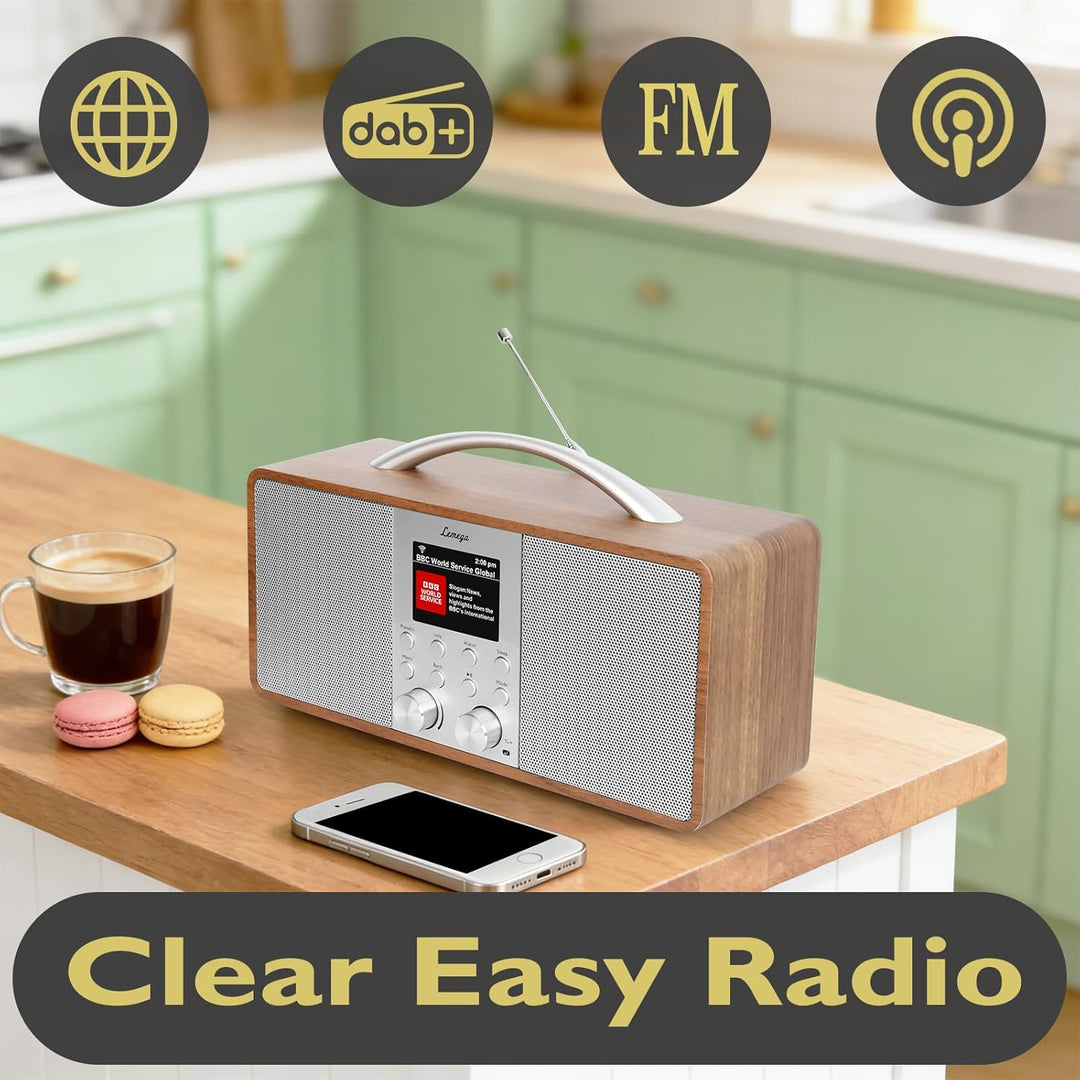 Lemega IR6 Internetradio mit Podcast-Funktion & Bluetooth - DAB/DAB+, UKW Stereo-Radio mit echtem 2.