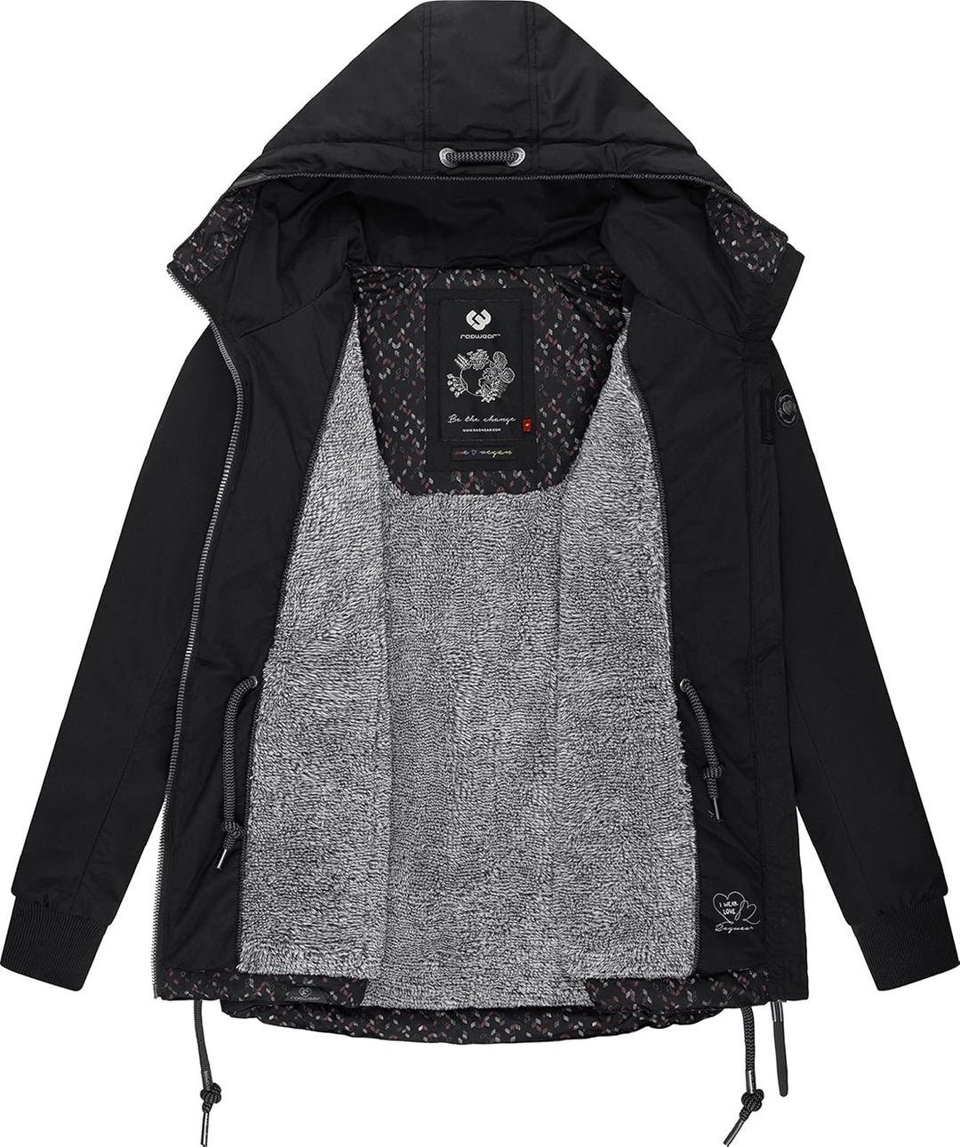 Ragwear Damen Winterjacke Outdoorjacke mit Kapuze YM-Danka XS-6XL M Black022, M Black022