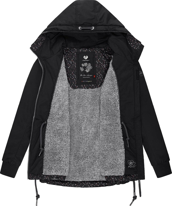 Ragwear Damen Winterjacke Outdoorjacke mit Kapuze YM-Danka XS-6XL M Black022, M Black022