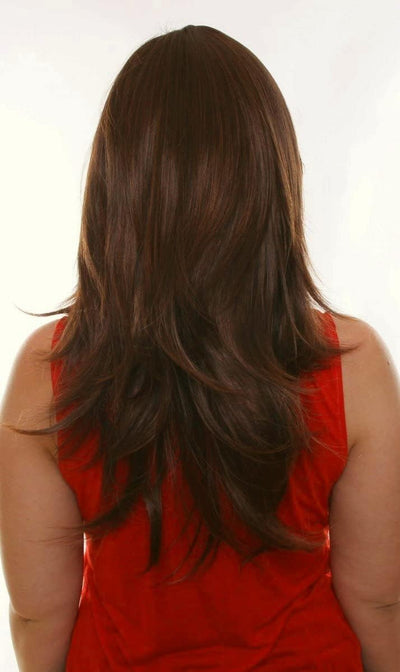 Prettyland C327 - lange Perücke Langhaar 60cm Stufenschnitt Hitzefest Wig - Schwarz & Braun Gemischt