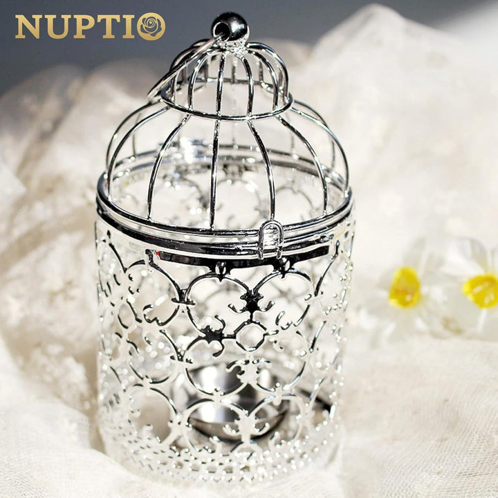 NUPTIO 2 Stück Dekorative Kerzenlaternen Vogelkäfig Metall Aushöhlen Dekorative Vogelkäfig Eisen Ker