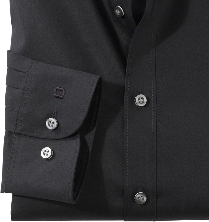 OLYMP Herren Oberhemd Langarm Hemd,einfarbig,Einfarbig,Comfort fit,New Kent 36 Schwarz 68, 36 Schwar