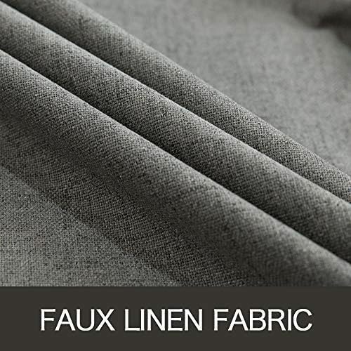 MIULEE Blickdichte Vorhänge Wärmeisolierende Vorhänge mit Ösen 100% Blickdicht Leinenoptik Gardienen