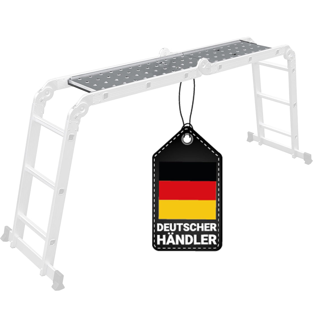 𝐂𝐑𝐀𝐅𝐓𝐅𝐔𝐋𝐋 Arbeitsplattform für Mehrzweckleiter CF-104A | 𝟑 𝐉𝐀𝐇𝐑𝐄 𝐆𝐀𝐑𝐀𝐍𝐓𝐈𝐄 - 145 x 30 x 3 cm - Leiter