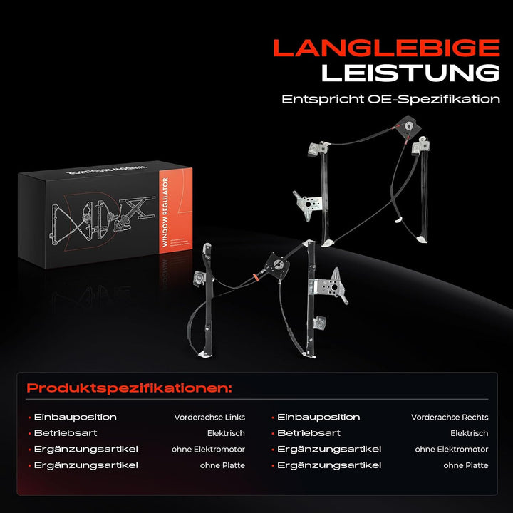 Frankberg 2x Fensterheber Elektrisch 2/3-Türer ohne Motor Vorne Links Rechts Kompatibel mit Lupo 6X1