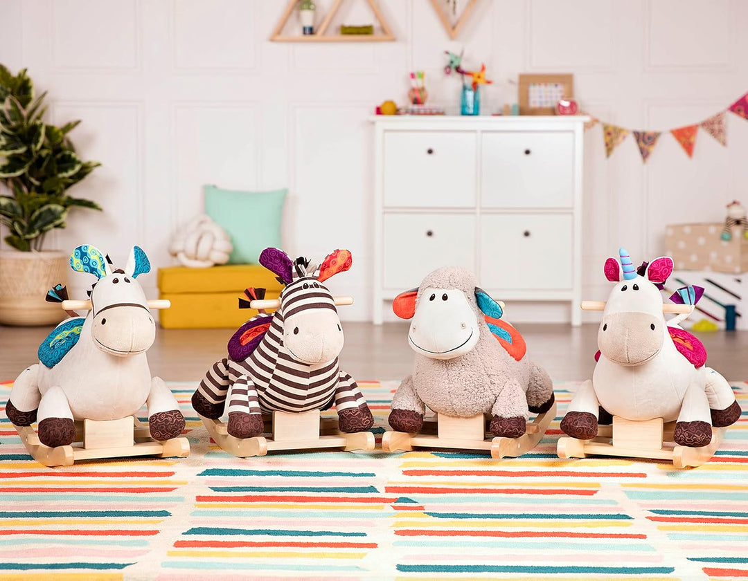 B. toys - Rodeo Rocker - Dilly-Dally - Einhorn-Wippe - Einhorn-Schaukelspielzeug - Hölzernes Aufsitz