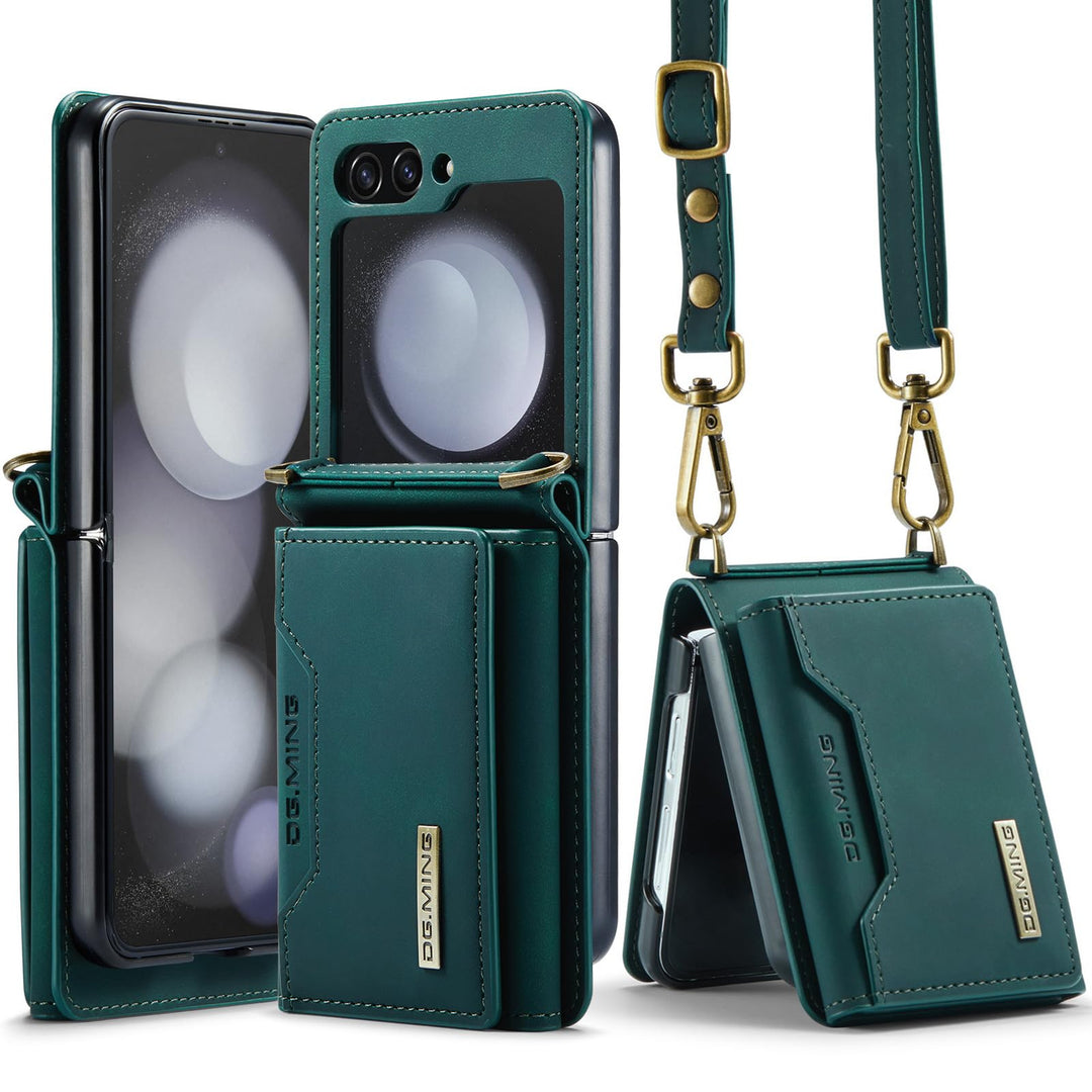 UDBKKDX Brieftasche Handyhülle für Samsung Galaxy Z Flip 4, hülle Mattes Leder mit Ständer Kameralin