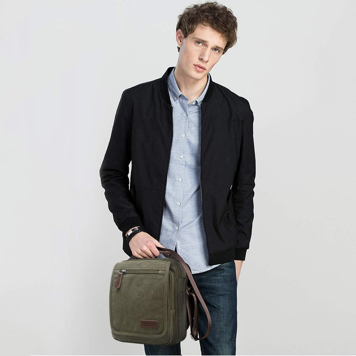 FANDARE Leinwand Umhängetasche Schultertasche Kuriertasche Canvas Messenger Bag für Herren Damen Kle