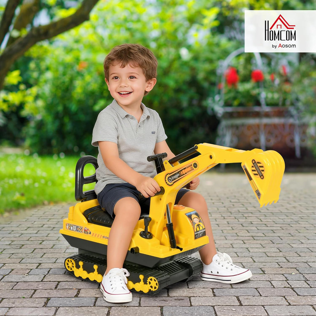 HOMCOM Rutschauto für Kinder, 18-48 Monate, mit Hupe und Drehfunktion, Gelb