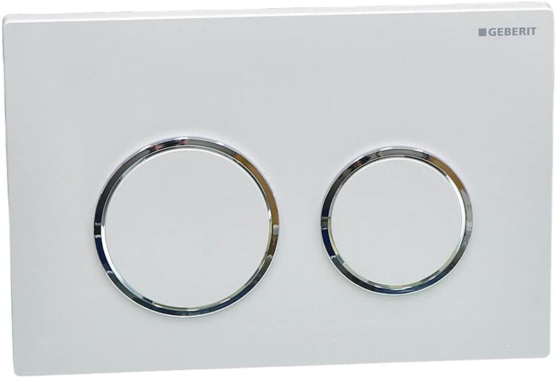 Geberit Betätigungsplatte Kappa21 für 2 Mengen Spülung / Ring glanz / Platte und Drücker weiss 11524