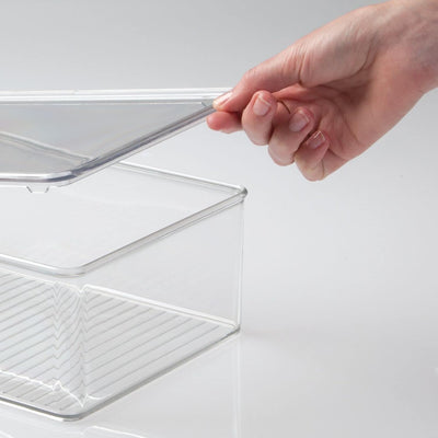 mDesign 4er-Set Kühlschrankbox – Kühlschrank Vorratsdose mit Deckel – lebensmittelechte Aufbewahrung