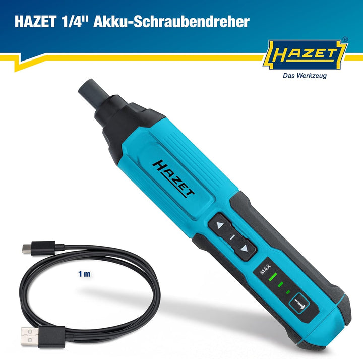 HAZET 9230B-2 Akku-Schrauber 1/4 Zoll, 4 Volt Lithium-Akku, 5 Newtonmeter max. Drehmoment, LED-Licht