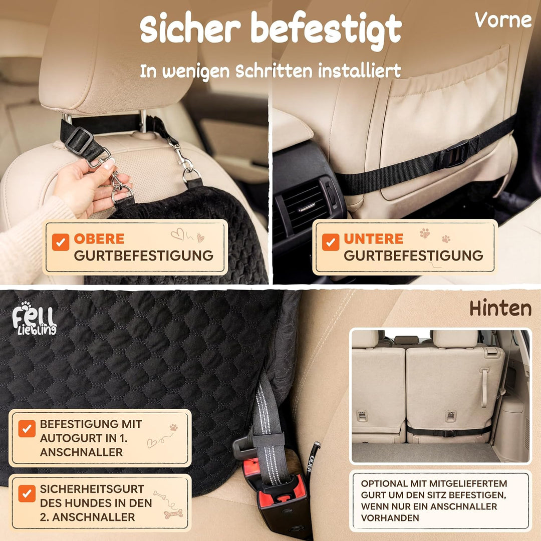 Premium Hunde Autositz, orthopädischer Autositz Hund, Hundesitz Auto Rückbank waschbar, Hundeautosit